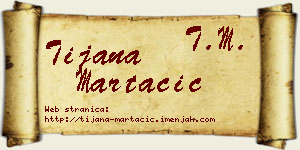 Tijana Martačić vizit kartica